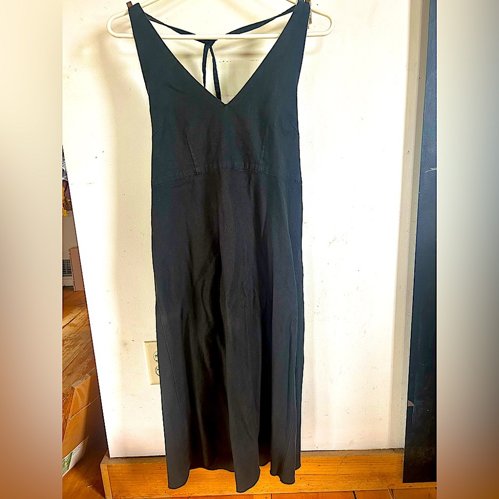 HEMP ORGANIC COTTON BLACK HALTER DRESS SIZE M